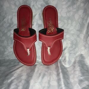 New Red Leather USA made sandals
